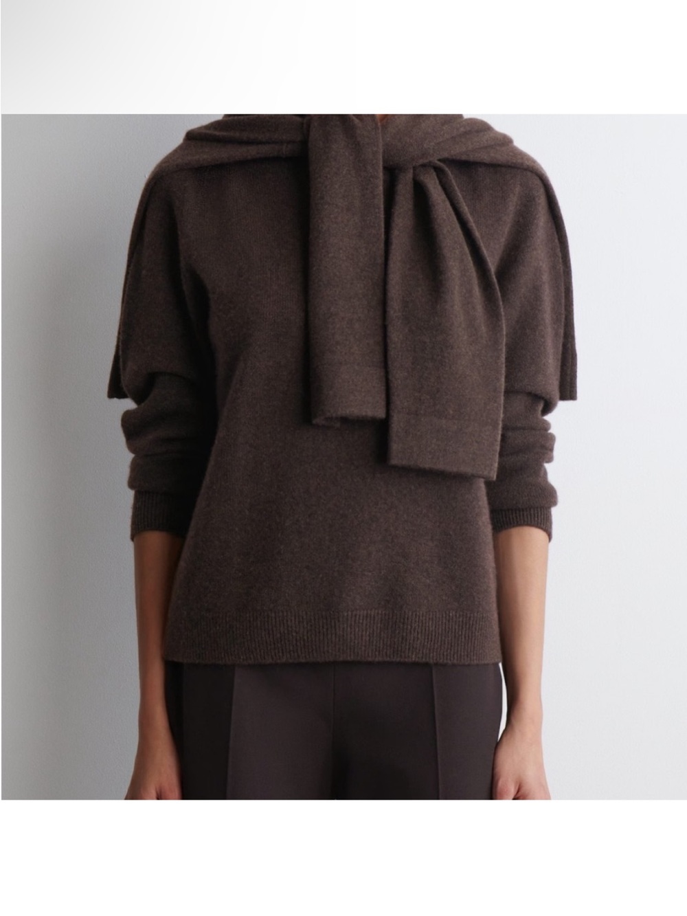 COS Dark Brown Crewneck 100% Cashmere Sweater - Medium - excellent condition